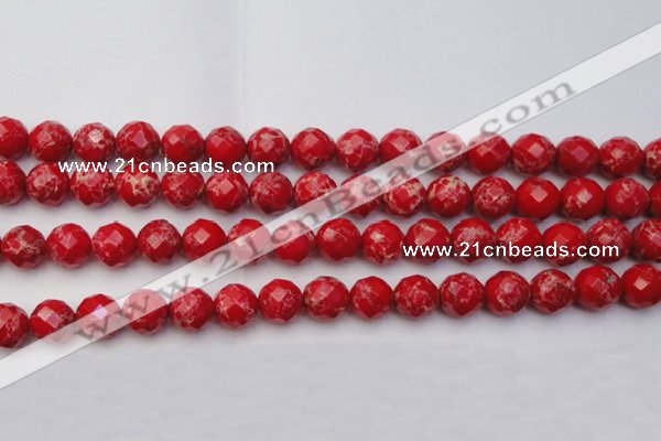 CDE2124 15.5 inches 14mm faceted round dyed sea sediment jasper beads