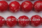 CDE2126 15.5 inches 18mm faceted round dyed sea sediment jasper beads