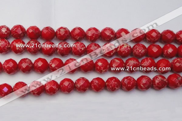 CDE2127 15.5 inches 20mm faceted round dyed sea sediment jasper beads