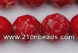 CDE2129 15.5 inches 24mm faceted round dyed sea sediment jasper beads