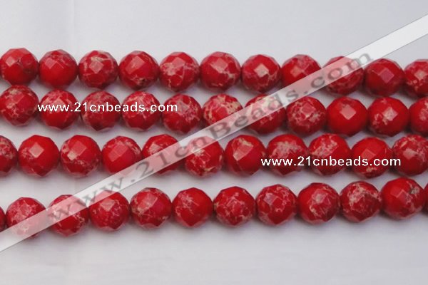 CDE2129 15.5 inches 24mm faceted round dyed sea sediment jasper beads