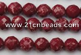 CDE2130 15.5 inches 6mm faceted round dyed sea sediment jasper beads