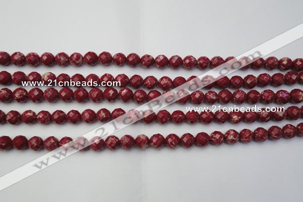 CDE2130 15.5 inches 6mm faceted round dyed sea sediment jasper beads