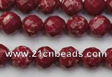 CDE2131 15.5 inches 8mm faceted round dyed sea sediment jasper beads