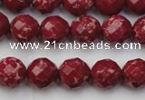 CDE2132 15.5 inches 10mm faceted round dyed sea sediment jasper beads
