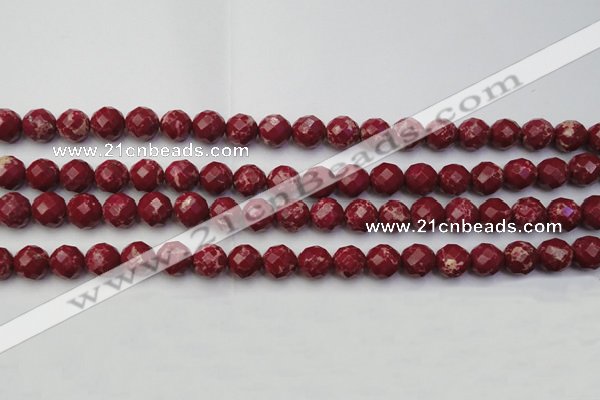 CDE2132 15.5 inches 10mm faceted round dyed sea sediment jasper beads