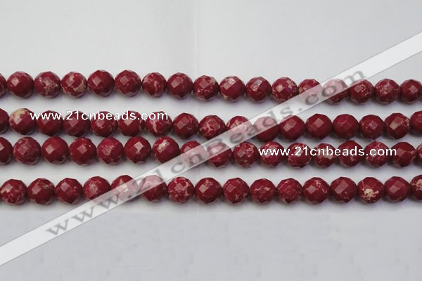 CDE2134 15.5 inches 14mm faceted round dyed sea sediment jasper beads