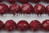 CDE2135 15.5 inches 16mm faceted round dyed sea sediment jasper beads