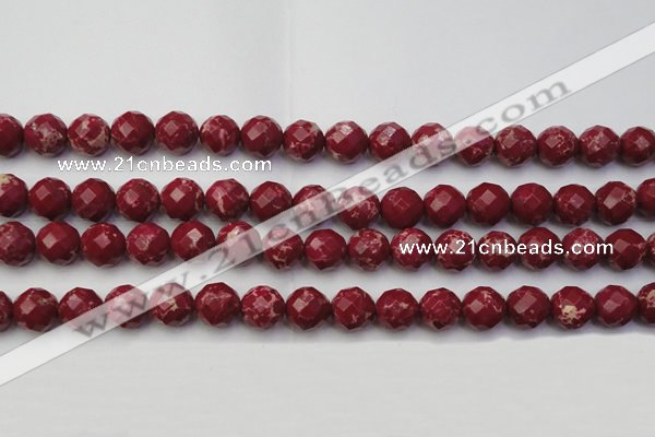 CDE2135 15.5 inches 16mm faceted round dyed sea sediment jasper beads