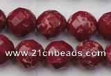 CDE2136 15.5 inches 18mm faceted round dyed sea sediment jasper beads