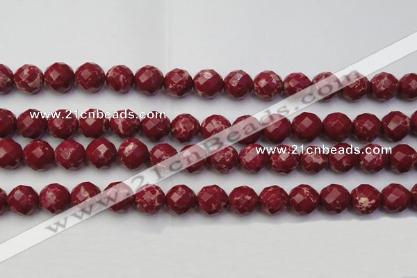 CDE2136 15.5 inches 18mm faceted round dyed sea sediment jasper beads