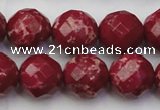 CDE2137 15.5 inches 20mm faceted round dyed sea sediment jasper beads