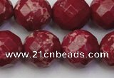 CDE2138 15.5 inches 22mm faceted round dyed sea sediment jasper beads