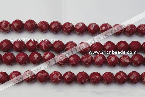 CDE2139 15.5 inches 24mm faceted round dyed sea sediment jasper beads