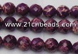 CDE2140 15.5 inches 6mm faceted round dyed sea sediment jasper beads