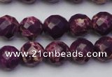 CDE2143 15.5 inches 12mm faceted round dyed sea sediment jasper beads