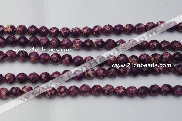 CDE2144 15.5 inches 14mm faceted round dyed sea sediment jasper beads