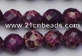 CDE2145 15.5 inches 16mm faceted round dyed sea sediment jasper beads