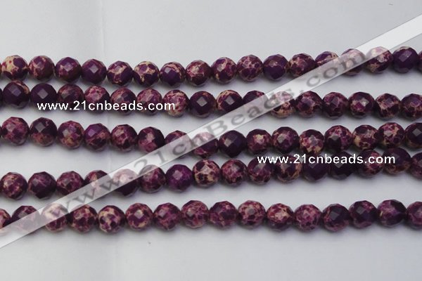 CDE2145 15.5 inches 16mm faceted round dyed sea sediment jasper beads