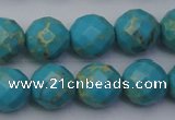 CDE2156 15.5 inches 18mm faceted round dyed sea sediment jasper beads