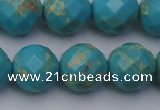 CDE2158 15.5 inches 22mm faceted round dyed sea sediment jasper beads