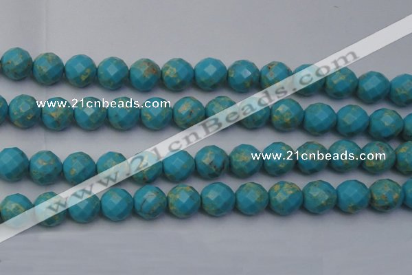 CDE2158 15.5 inches 22mm faceted round dyed sea sediment jasper beads