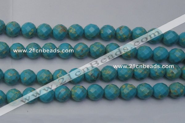 CDE2159 15.5 inches 24mm faceted round dyed sea sediment jasper beads