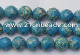 CDE2160 15.5 inches 6mm faceted round dyed sea sediment jasper beads