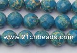 CDE2161 15.5 inches 8mm faceted round dyed sea sediment jasper beads