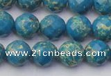 CDE2162 15.5 inches 10mm faceted round dyed sea sediment jasper beads