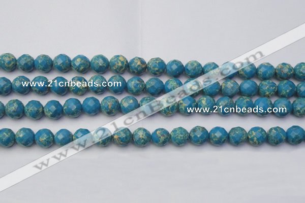 CDE2162 15.5 inches 10mm faceted round dyed sea sediment jasper beads