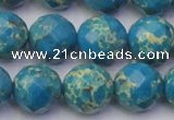 CDE2166 15.5 inches 18mm faceted round dyed sea sediment jasper beads