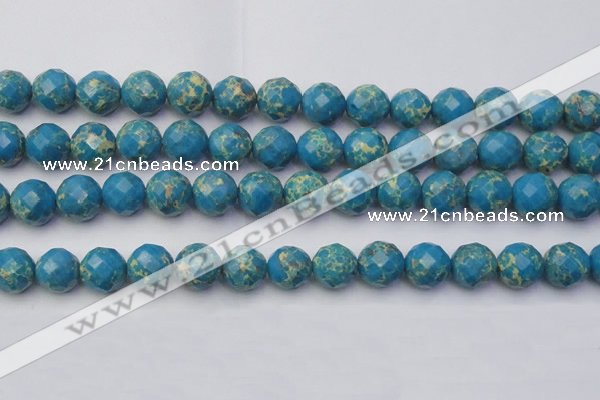 CDE2166 15.5 inches 18mm faceted round dyed sea sediment jasper beads