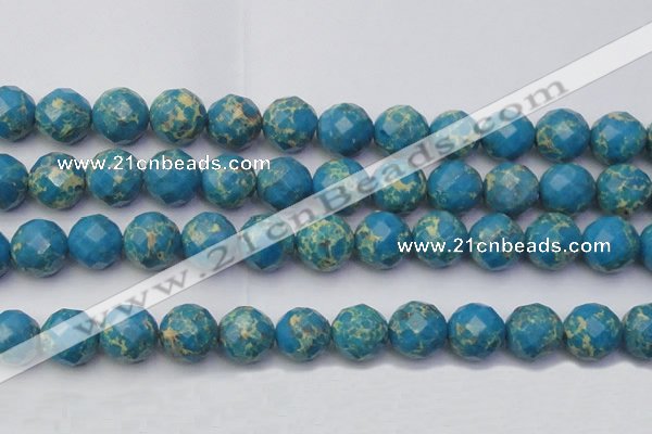 CDE2168 15.5 inches 22mm faceted round dyed sea sediment jasper beads