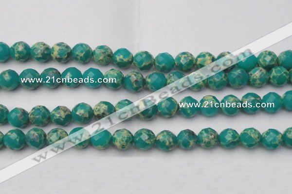 CDE2176 15.5 inches 18mm faceted round dyed sea sediment jasper beads