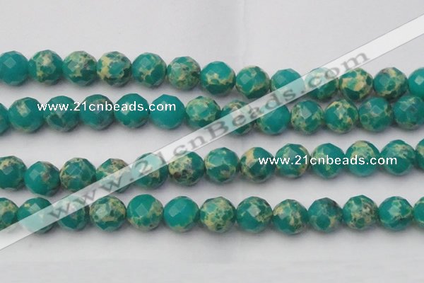 CDE2178 15.5 inches 22mm faceted round dyed sea sediment jasper beads