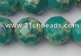 CDE2179 15.5 inches 24mm faceted round dyed sea sediment jasper beads