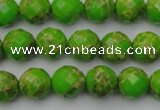 CDE2181 15.5 inches 8mm faceted round dyed sea sediment jasper beads