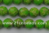 CDE2182 15.5 inches 10mm faceted round dyed sea sediment jasper beads