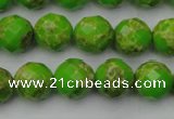 CDE2183 15.5 inches 12mm faceted round dyed sea sediment jasper beads