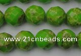 CDE2185 15.5 inches 16mm faceted round dyed sea sediment jasper beads