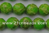 CDE2186 15.5 inches 18mm faceted round dyed sea sediment jasper beads