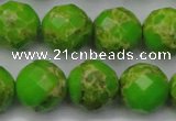 CDE2187 15.5 inches 20mm faceted round dyed sea sediment jasper beads