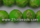 CDE2188 15.5 inches 22mm faceted round dyed sea sediment jasper beads