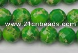 CDE2191 15.5 inches 8mm faceted round dyed sea sediment jasper beads