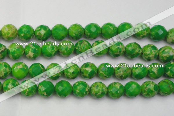 CDE2199 15.5 inches 24mm faceted round dyed sea sediment jasper beads