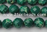 CDE2201 15.5 inches 8mm faceted round dyed sea sediment jasper beads