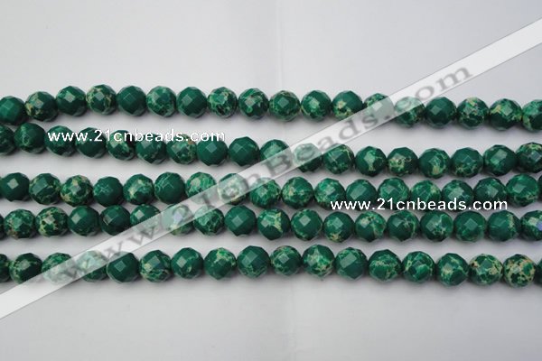 CDE2201 15.5 inches 8mm faceted round dyed sea sediment jasper beads