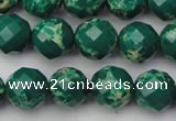 CDE2202 15.5 inches 10mm faceted round dyed sea sediment jasper beads