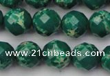 CDE2203 15.5 inches 12mm faceted round dyed sea sediment jasper beads
